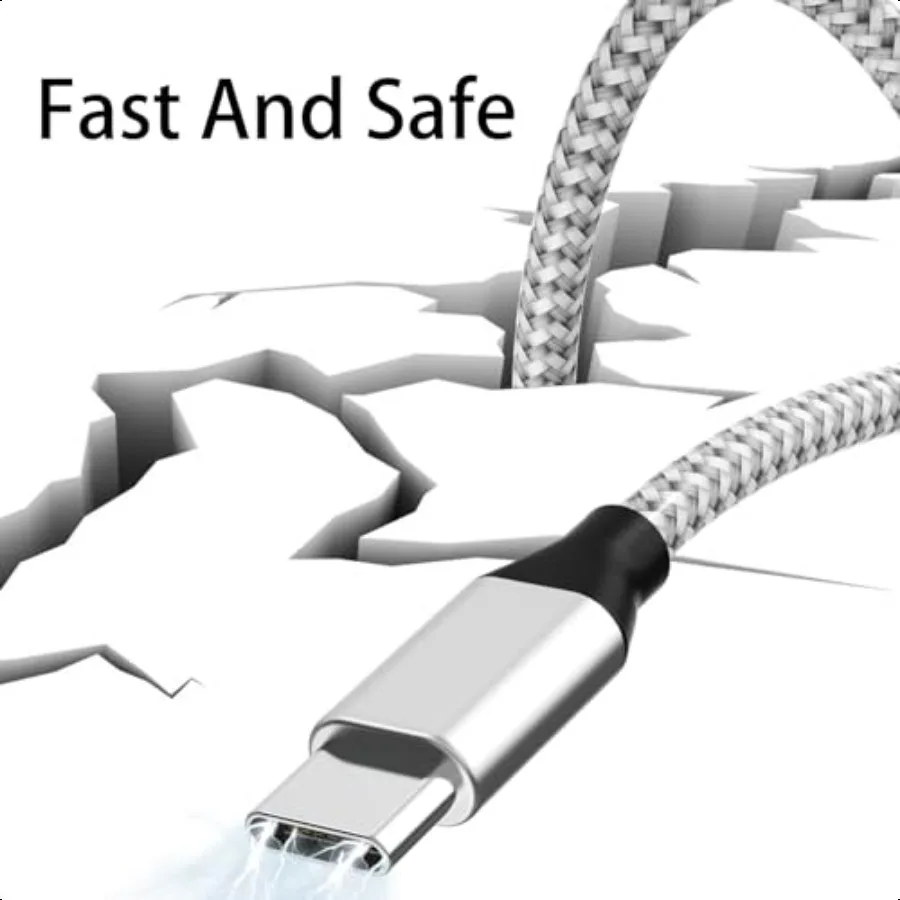 كابل USB C إلى USB C من النايلون المضفر 60 وات 3 3 6 10 قدم USB نوع C كابل شحن سريع لهاتف iPhone 16 16 Plus 16 Pro Max 15 15 Plus