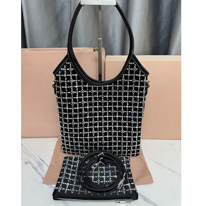 

Shining Crystal Banquet Bag Luxury Design Fashion Tote Handbag Women Shoulder Crossbody Diamond Underarm Purse Two Piece Set