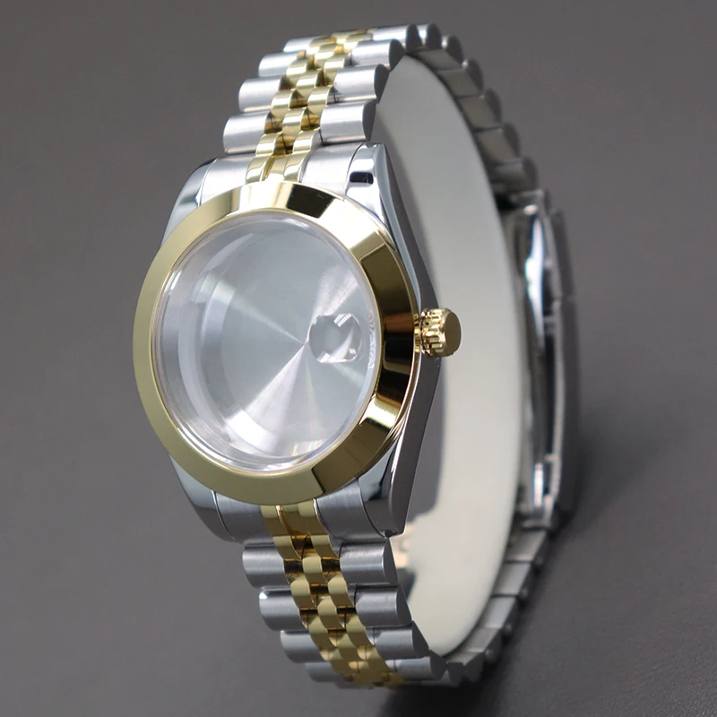 Fenya 40mm 36mm Bevel Edge Case Men Watch Gold Silvery Strap Parts For Air King Seiko NH35 NH36 NH34 NH38 8215 Movement Sapphire