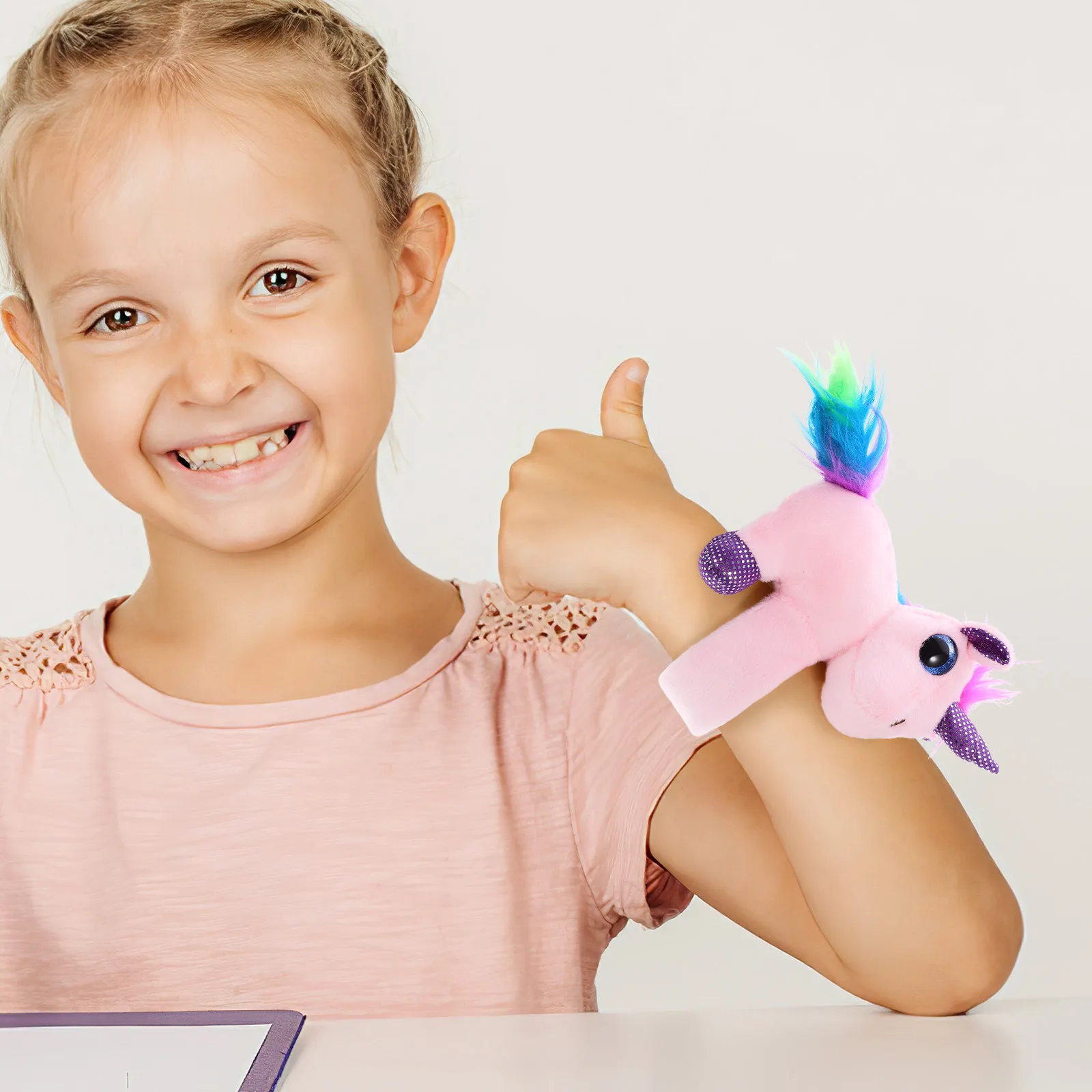 

Unicorn Slap Bracelet Stuffed Animal Design Smooth Comfortable Adjustable Wristband for Kids Teens Adults Party Favors Gifts