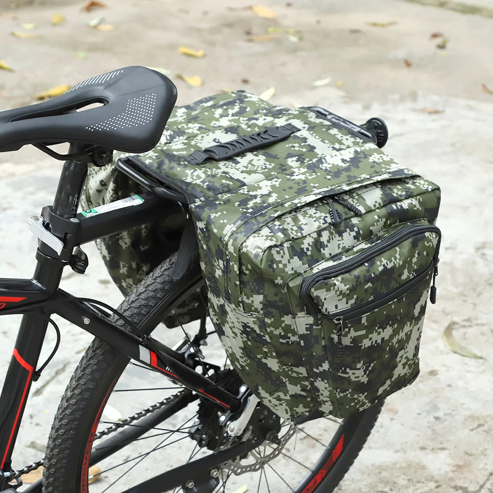 20L MTB Bicycle Carrier Bag Waterproof Bicycle Back Seat Luggage Carrier Bike Rear Rack Double Pannier Bag for Outdoor Travel