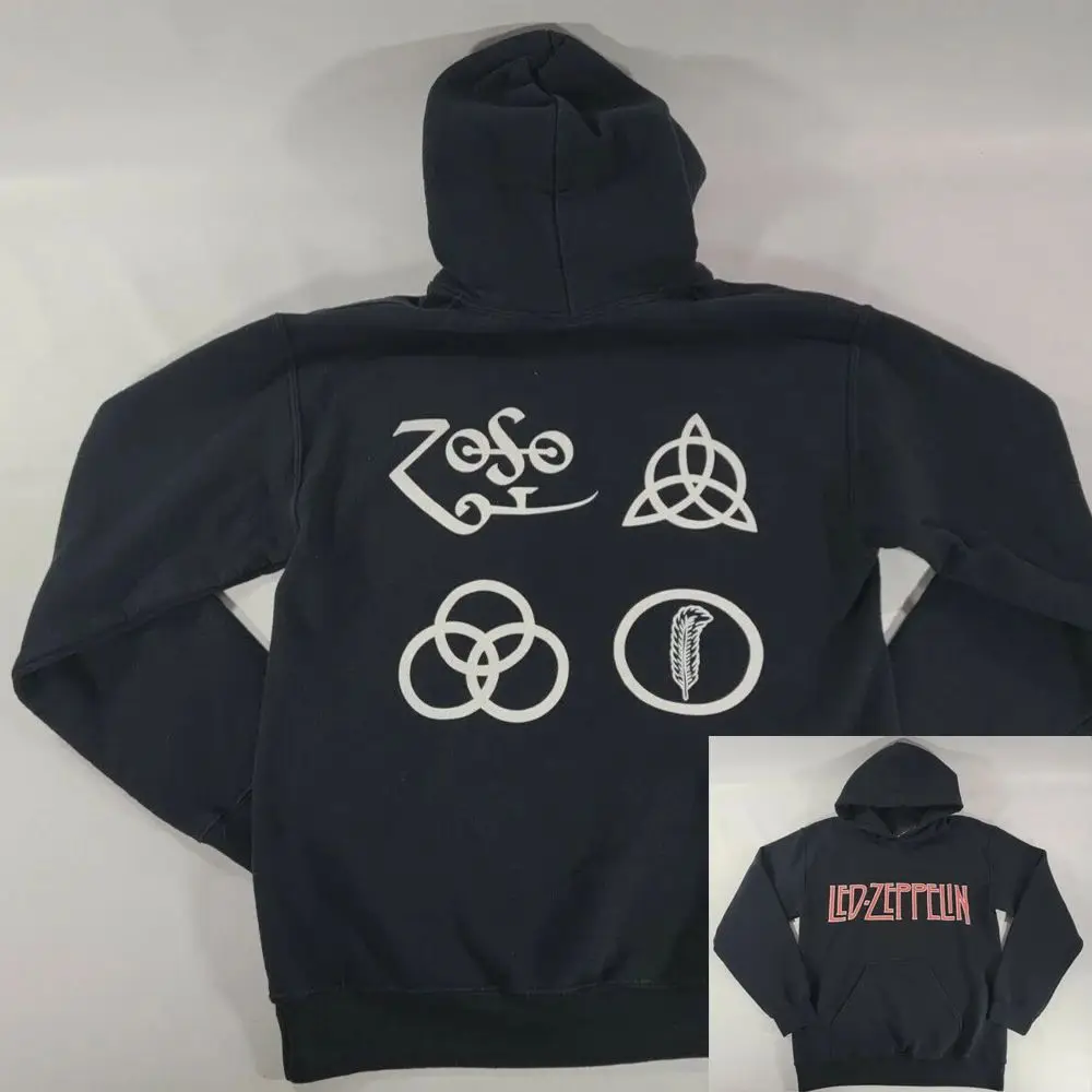 

Винтажная толстовка в стиле панк-рок с принтом группы Led Zeppelin, флисовая, повседневная, свободного кроя, спортивная, уличная одежда, унисекс