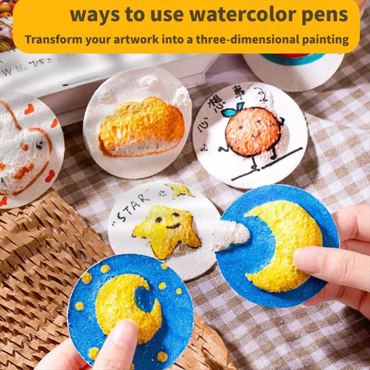 

Набор для 3D-рисования SSR Magic Puffy Paint: волшебный холст, губка, пенопластовая текстура, набор для создания объемных рисунков с эффектом попкорна