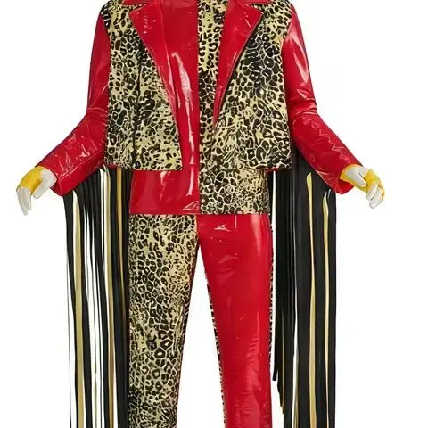 

Костюм для косплея Рэнди Сэйвэя, наряд для выступлений в стиле Мачо Мэн, леопардовый костюм для сцены с шапкой, наряды для Хэллоуина и карнавальных вечеринок