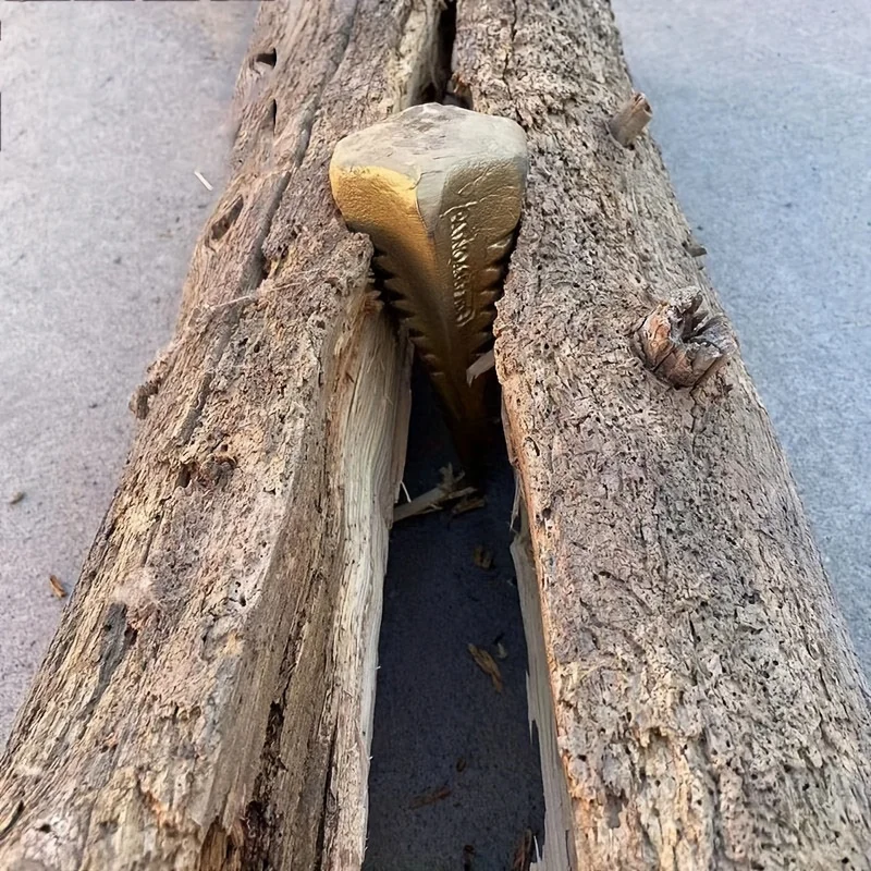 3.5lb Pilihan Alat Pembelah Kayu Manual 4-Arah yang Tahan Lama, Alat Baja Serbaguna untuk Penggunaan Luar Ruangan, Aksesori Perapian Kayu Bakar Musim Dingin