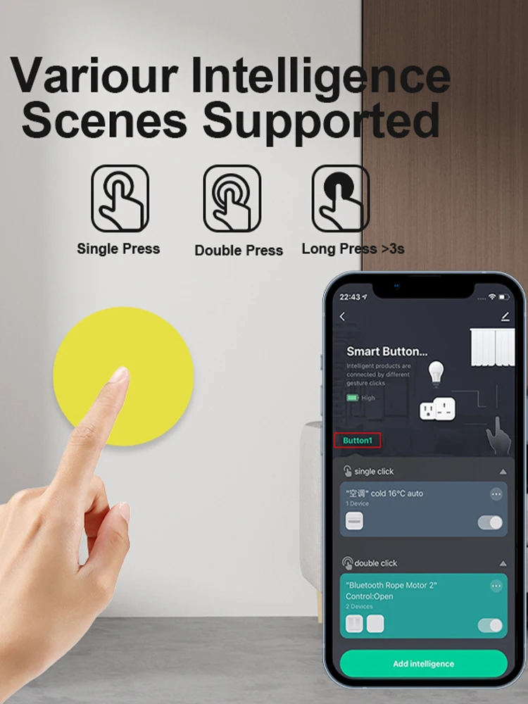 Praca z Tuya Zigbee Inteligentny Bezprzewodowy Przycisk Scen Zigbee Pilot Zdalnego Sterowania Wieloscenowe Połączenie Obsługa Alexa Google Home Sterowanie Głosowe — zdjęcie 2