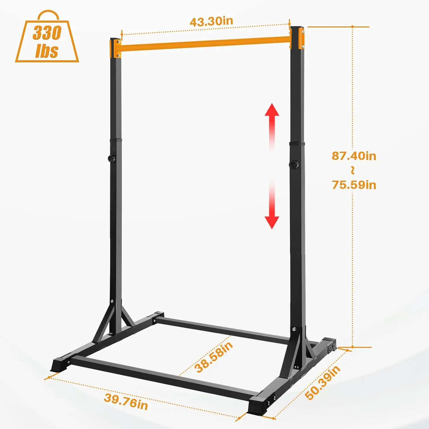 Pull Up Station, Bongkim Power Tower Portable Pullup Bar Station, Pull Up Bar for Home Gym, Pull Up Tower Station 330LBS