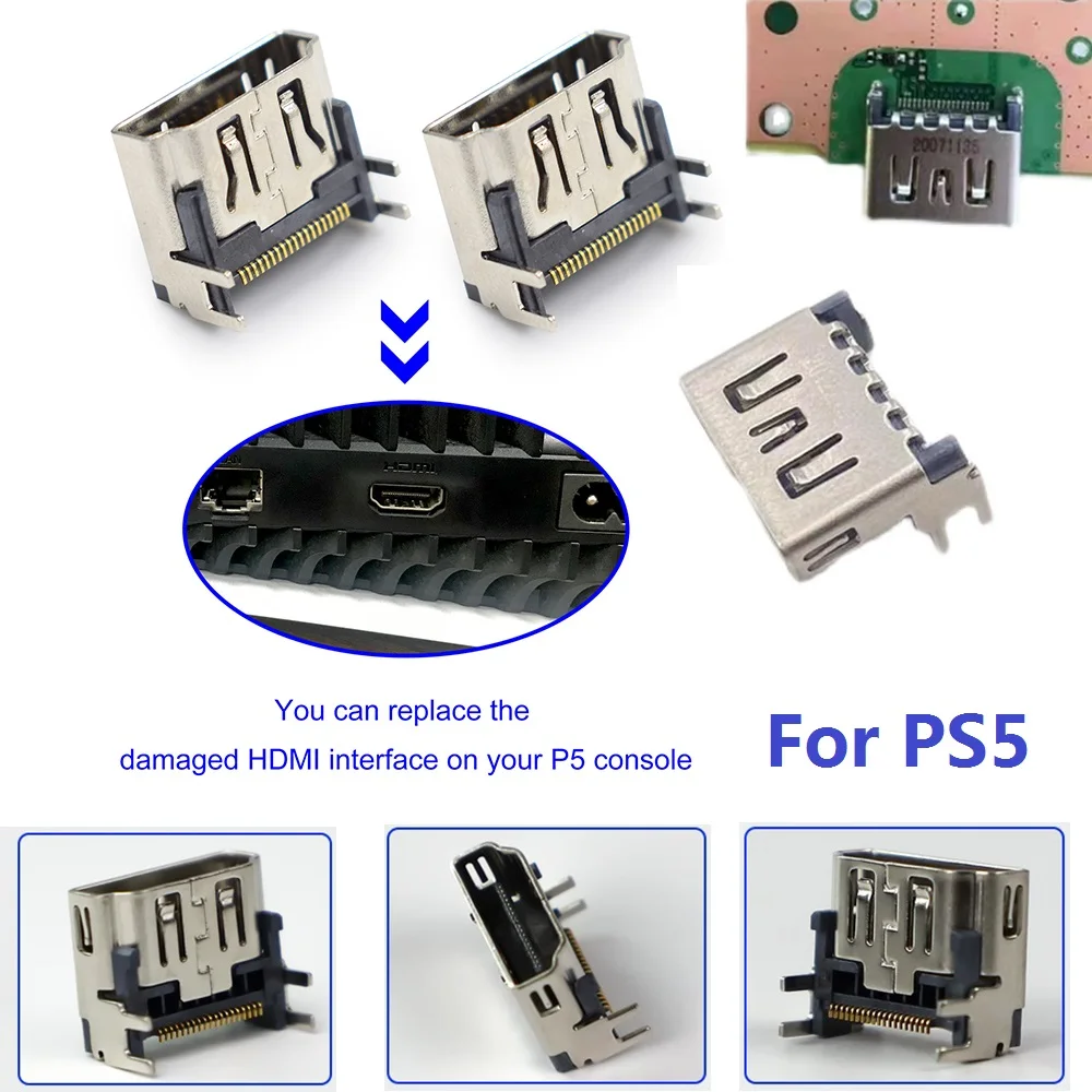 50pcs für sony ps5 hdmi socket port interface ersatz für play station 5 stecker kompatible buchse hdmi stecker freies schiff