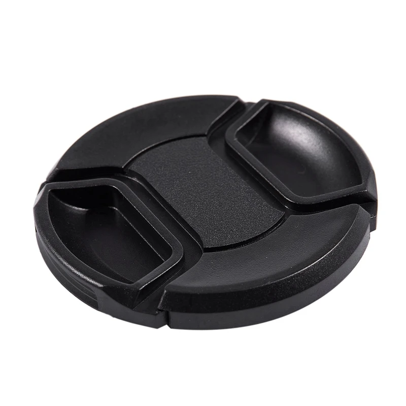 2 Pcs Black Center Pinch Design Front Lens Cap Cover 62Mm & 77 Mm