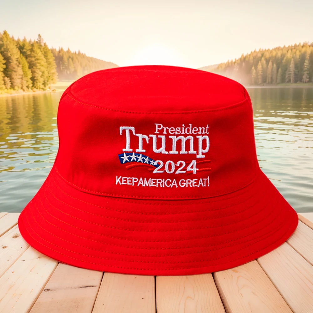 Trump 2024 Bucket Hat Keep America Great Embroidered Bucket Cap Breathable Fashion Sun Cap Fisherman Hat for Men Women