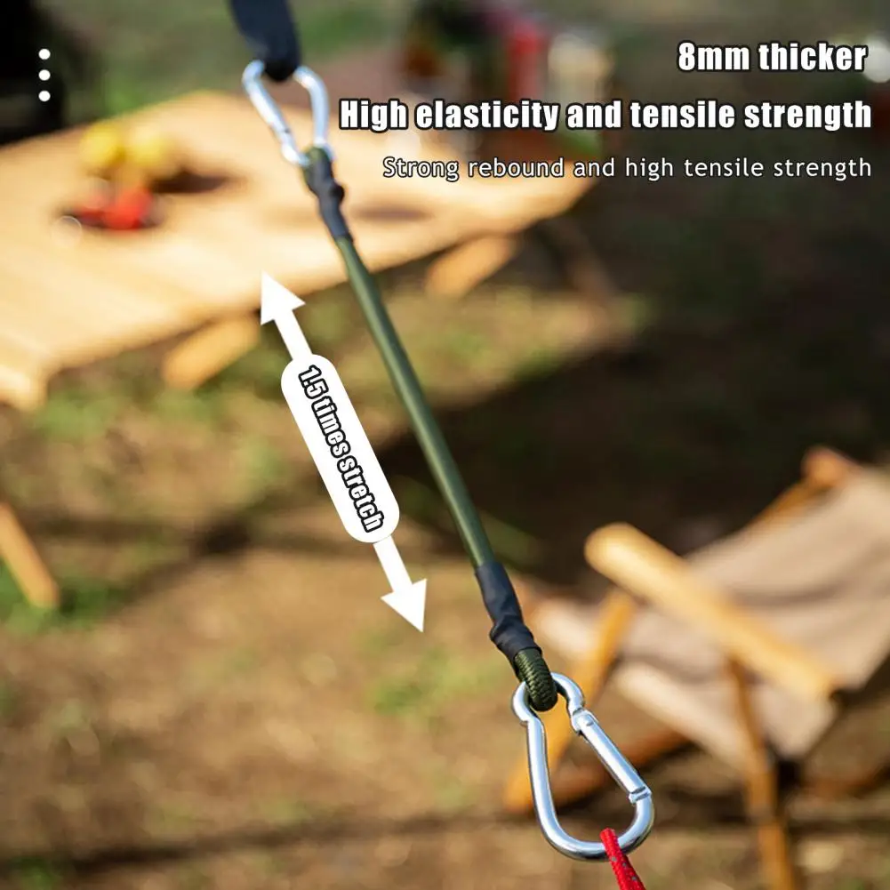 Bungee Cord with Carabiner Hook Heavy Duty Outdoor Camping RV Tent Kayak Luggage Cargo Elastic Tie Downs