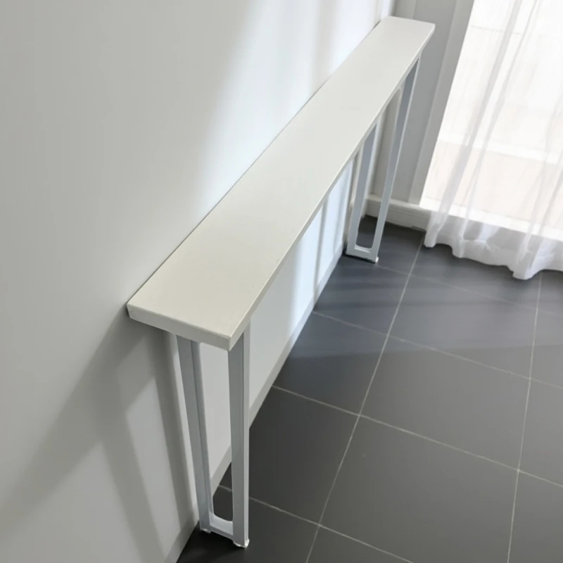 Solid wood sofa rear shelf extremely narrow 8cm living room white storage against the wall crevice floor long bedside shelf