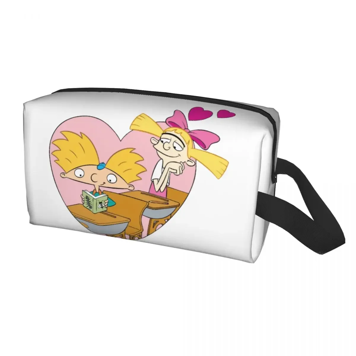 Helga Pataki Anime Animation Hey Arnold Makeup Bag Women Travel Cosmetic Organizer Kawaii Storage Toiletry Bags