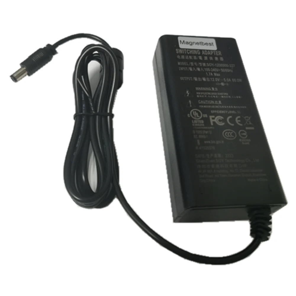 Original SOY 12V 5A 60W AC DC Adapter Charger SUN-1200500 for Msi OPTIX AG32CQ MAG27CQ MAG271R MONITOR AG32C D16HS2TB LHV221600