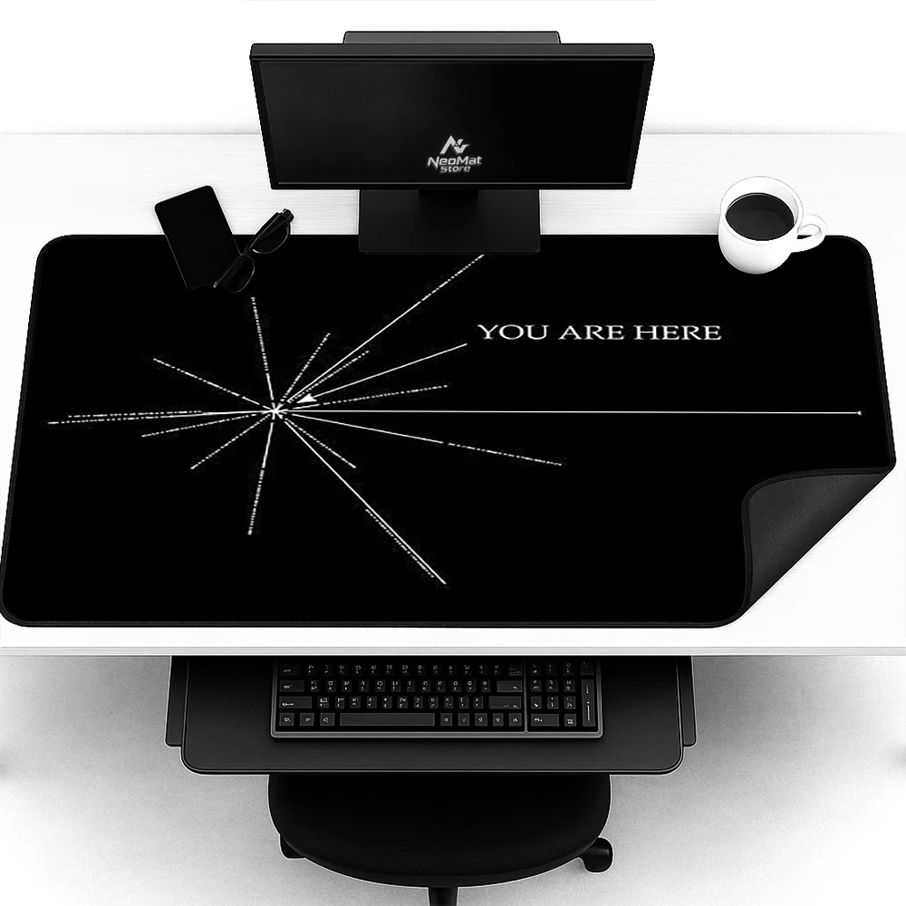 Minimalist Geometric Desk Mat Gaming Laptop 120x60 Starburst White Non Black Slip Extra Mousepad Large Accessories Very Thick