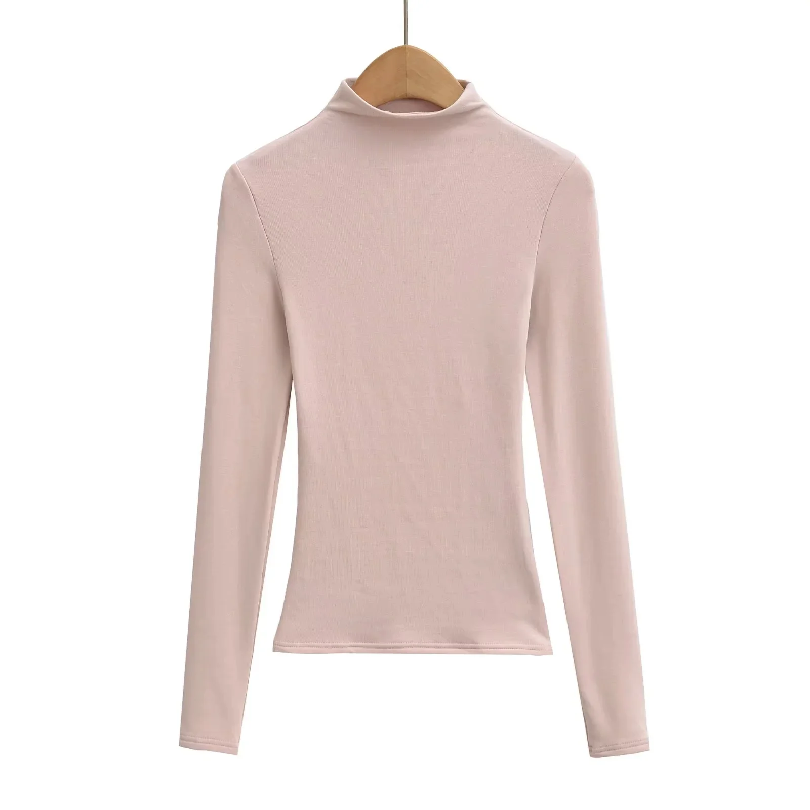 Camiseta larga ajustada Sve para mujer primavera otoño Sexy Base de ajuste irt Top elástico interior cuello alto f cuello alto