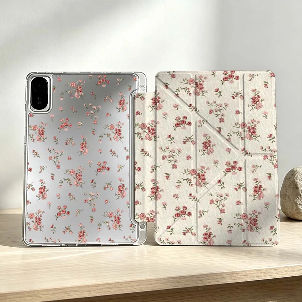 

Luxury Floral Pattern For Xiaomi Mi Pad 8 7 6 5 Pro Redmi Pad SE 2 Poco Pad Foldable 3Y Tablet Case Soft