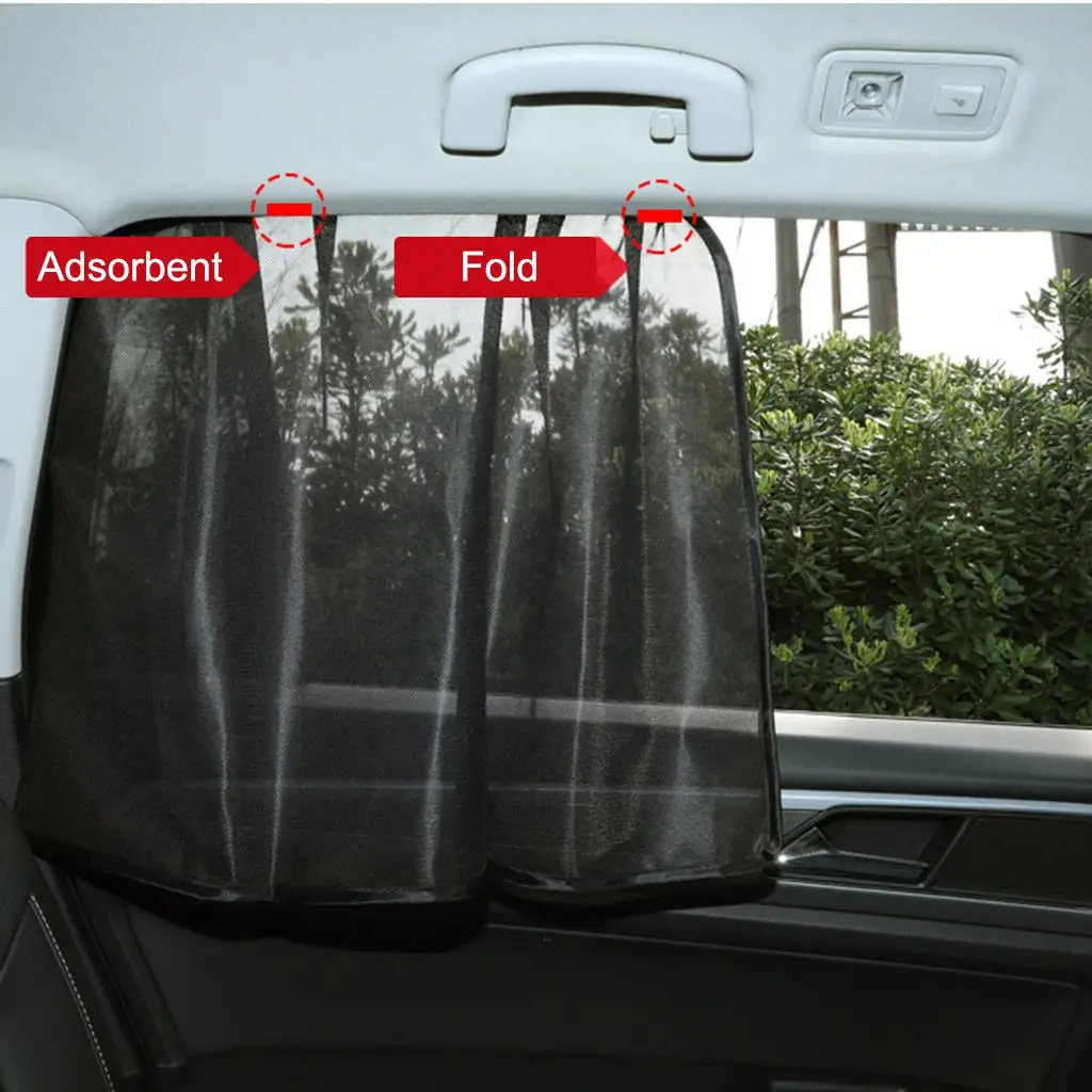 Car Window Shades for Baby ,Block Sun Rays ,Collapsible Universal Mesh Car Shades Fit Most Vehicles Black