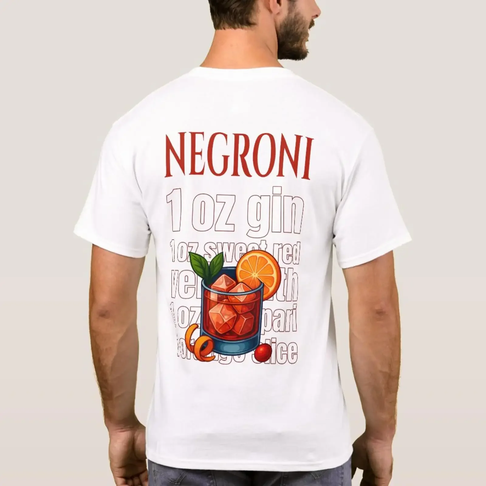 Negroni T Shirt Bold Italian Aperitif vintage Washed Stretched graphic Top For Everyday Wear designer clothes Soft Stylish