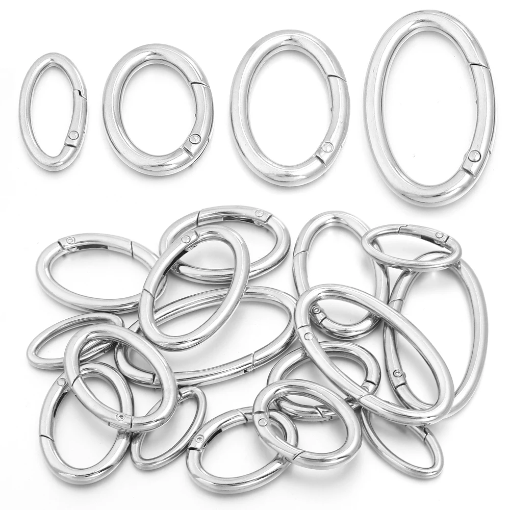 4 Stück/Set Legierung Federring Ovaler Ring Öffnungsfähiger Schlüsselring Taschenriemen Schnalle Auslöser Schnappverschluss Clip Verbinder DIY Zubehör – Detail 4
