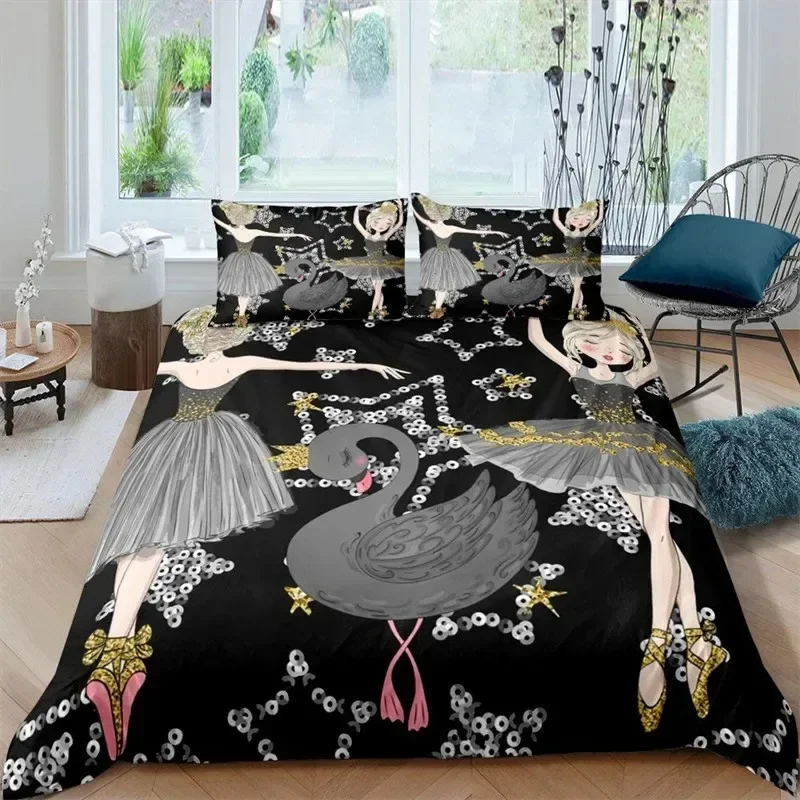 ballet-princess-dancer-duvet-cover-3d-sparkling-glittering-star-bedding-set-cartoon-animal-swan-quilt-cover-for-child-boys-teens