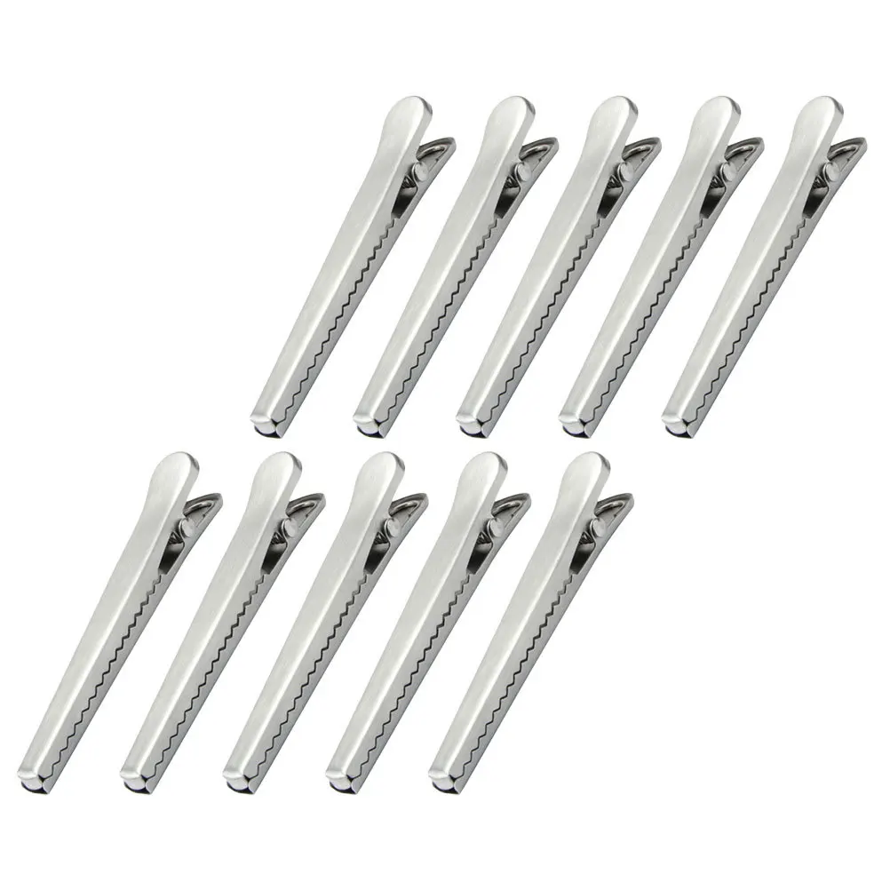 10 Pcs Bag Closure Clips Closing Clamps for Food Sealing Metal Squeeze Silver Bags