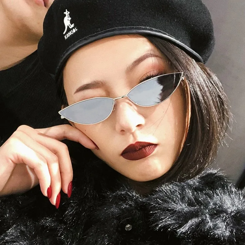 Modische Damen-Sonnenbrille im Cat-Eye-Stil aus Metall, klassisch, Vintage