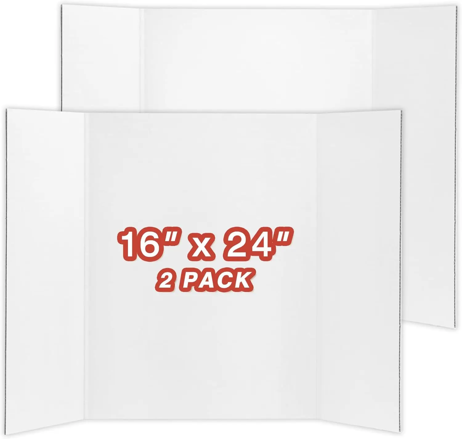 

Mini Trifold Poster Board 16x24 Small Corrugated Project Boards for School Presentations and Exhibitions White 2 Pack