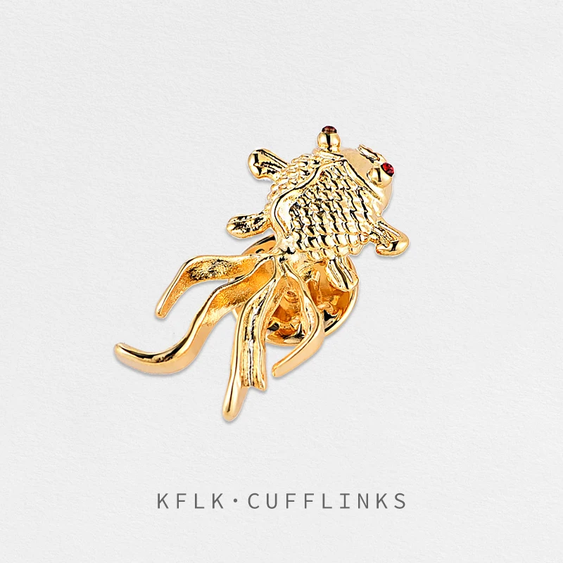 

KFLK fashion Brooch Pins Exquisite Goldfish Brand Brooches For Women Mens Costumes Badge Brooch Jewelry Wholesale