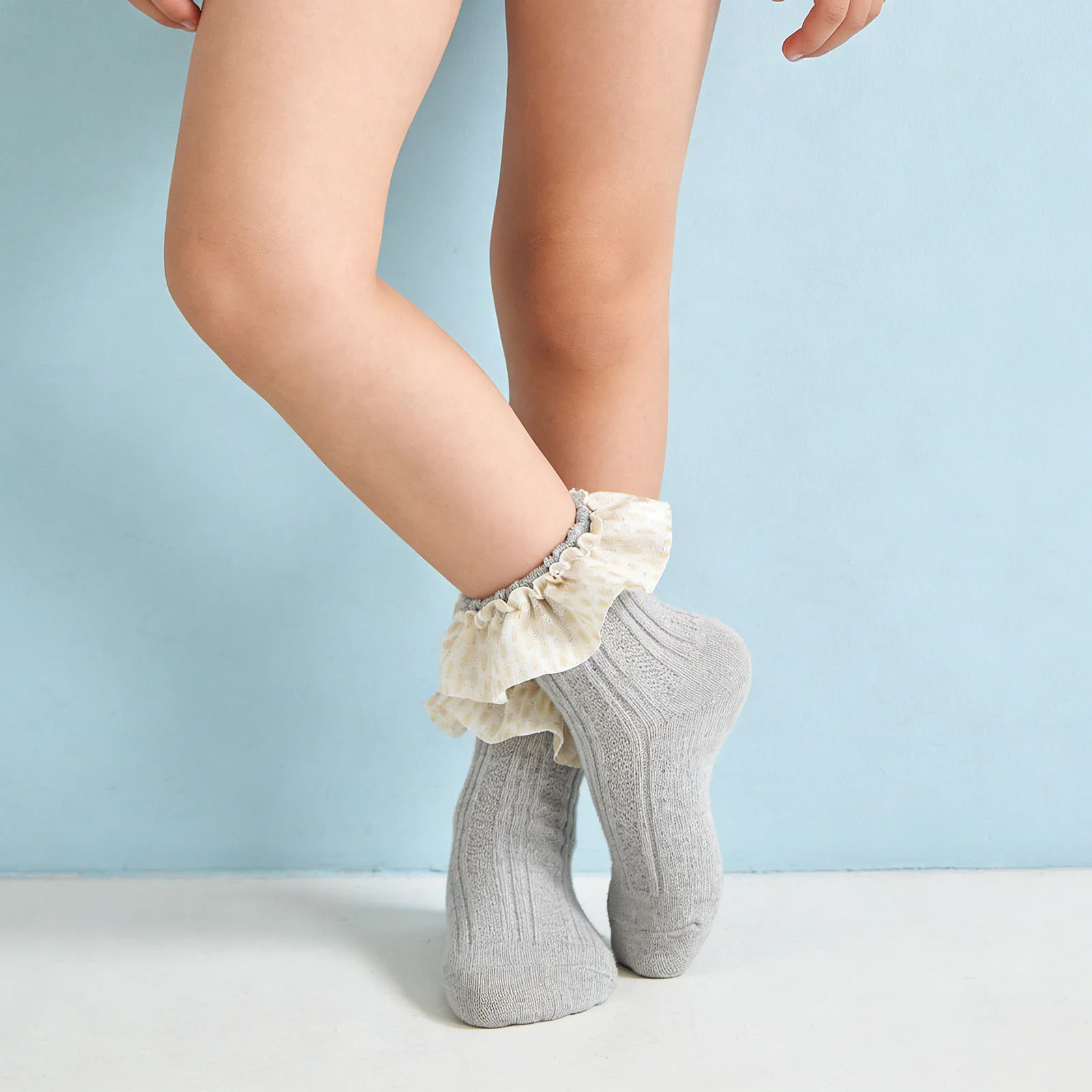 

Детские носки Tregren для девочек с рюшами и кружевом, мягкие, дышащие, для принцесс, с оборками