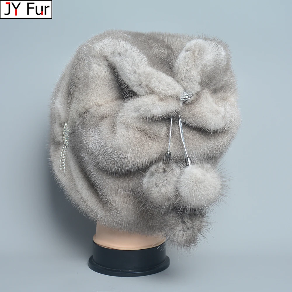 

2024 New Hat Wholesale Bonnets Fashion For Female Fur Mink Fur Hat Women Solid Color Winter Warm Hat Women Real Fur Beanie Hat