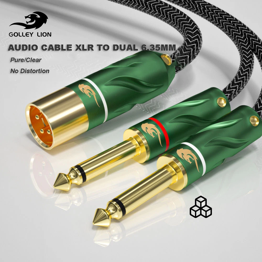 Classcial Style Audio Cable Regular 3 Pin XLR to Dual TS Jack 6.35mm for Mixer Console Camera Microhpone Cable 1M 1.5M 3M 5M