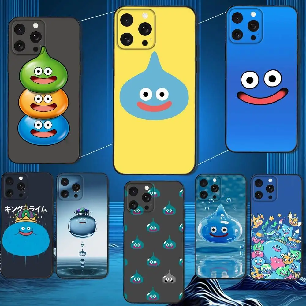 

D-Dragon Quest Slime Phone Case For iPhone 16,15,14,13,12,11 Plus,Pro Max,XS,X,XR,SE,Mini,8,7,Soft Silicone Black Cover