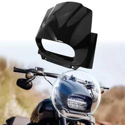 Motorcycle Headlight Fairing Cover Black ABS Plastic Front Headlamp Windscreen For Harley Softail Fat Bob FXFBS FXFB 2018-2022