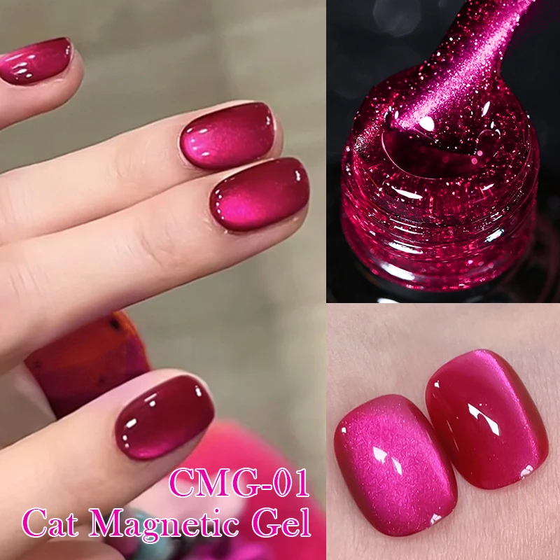 BORN PRETTY Pink Red Cat Magnetic Gel Nail Polish 10ml Jelly Amber Gorgeous Color Soak Off UV LED Semi Permanent Gel Nail Art