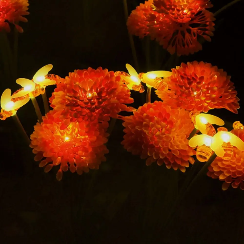 

Waterproof Solar Powered Garden Lamp Bright Orange Wobbling Design Solar Bee Light Solar Powered With Flowers