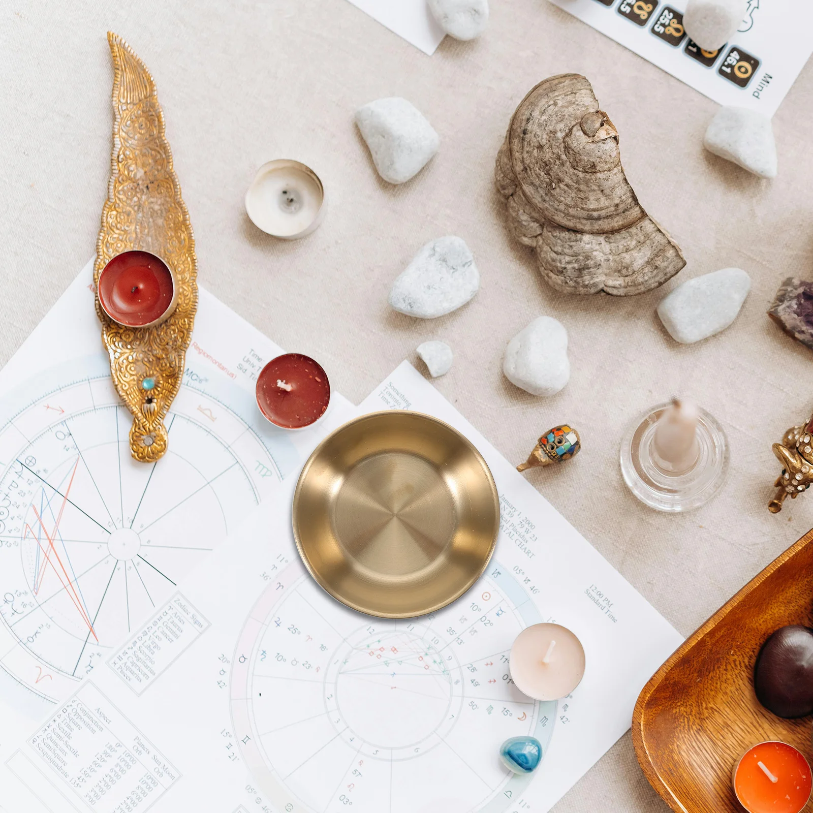 

Brass Pentagram Offering Bowl Copper Incense Burner Vintage Ritual Bowl for Altar Decoration Smudging Pagan Spiritual