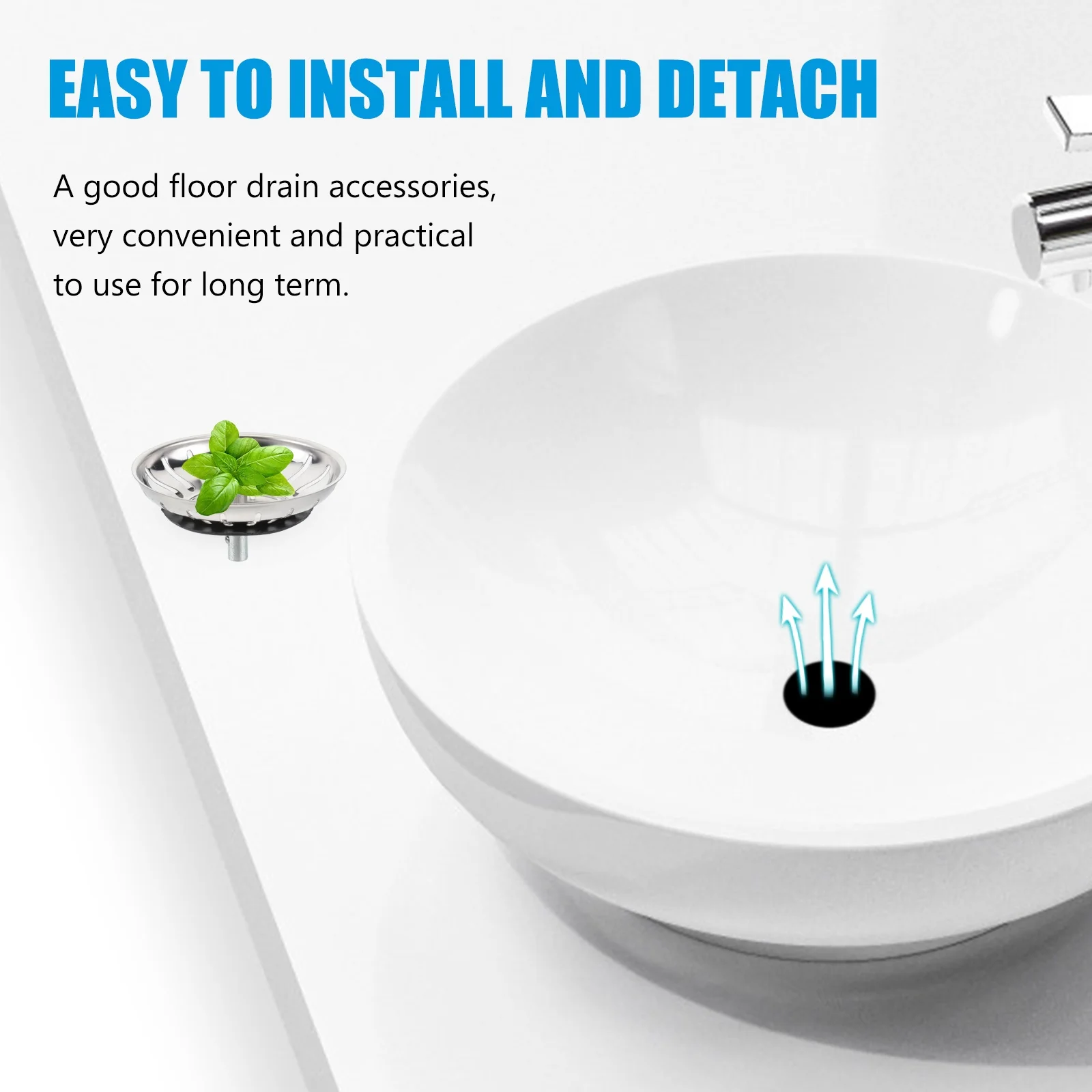 

Stainless Steel Drain Strainer Kitchen Sink Filter Mesh Anti-Clogging Rustproof Easy Clean Dishwasher Safe Kitchen Sink