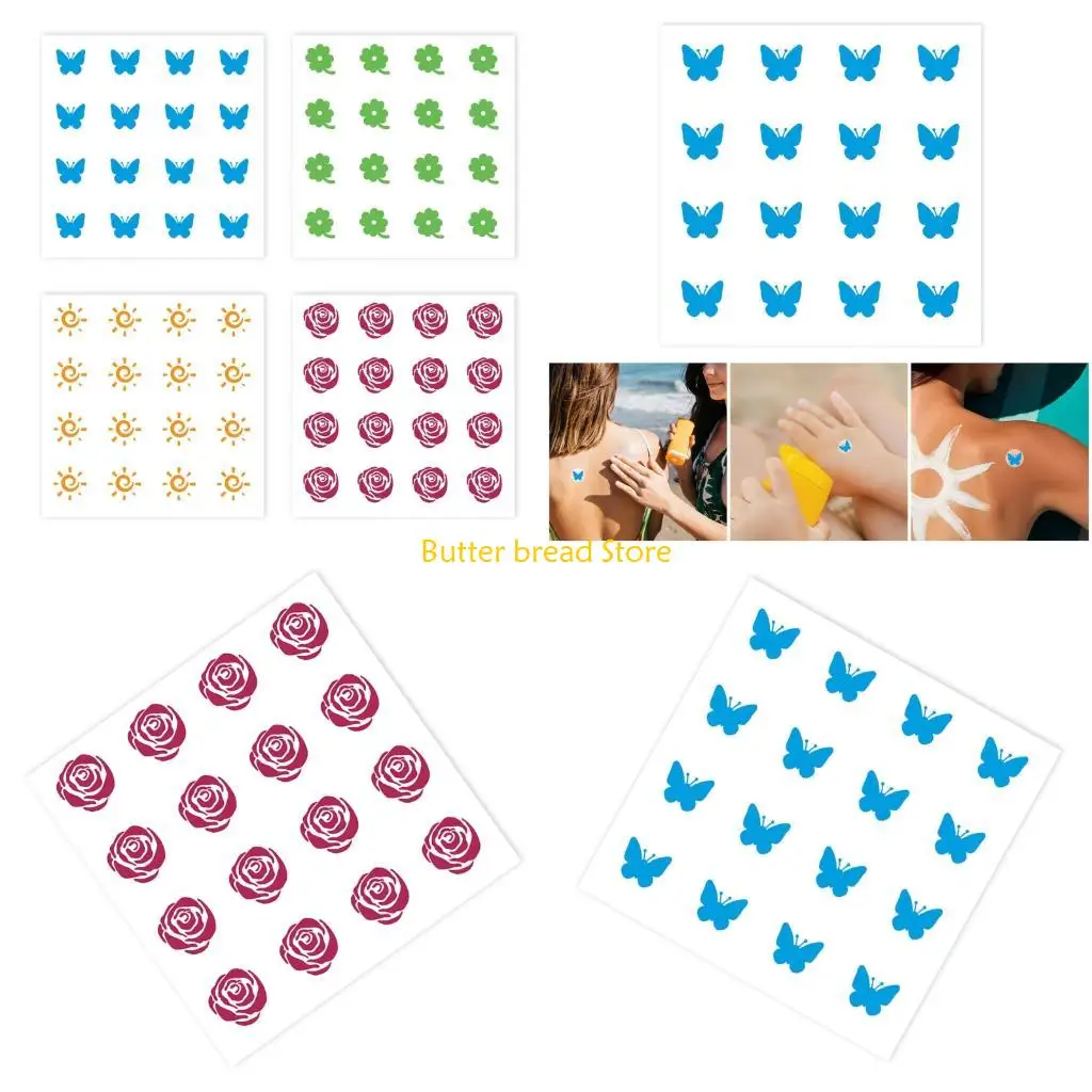 W89C 10 Sheets Detection Sticker for Sunscreen Detection Sticker Sun Patches