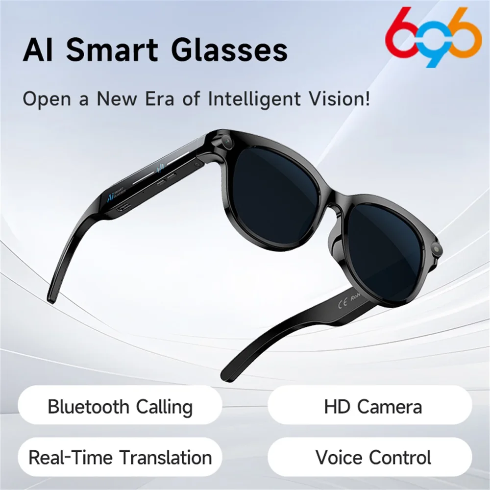 

Dual Camera AI Smart Glasses Men Real-time Translation Shoot Audio Video Music Player Multifunctional Bluetooth Call Sunglasses