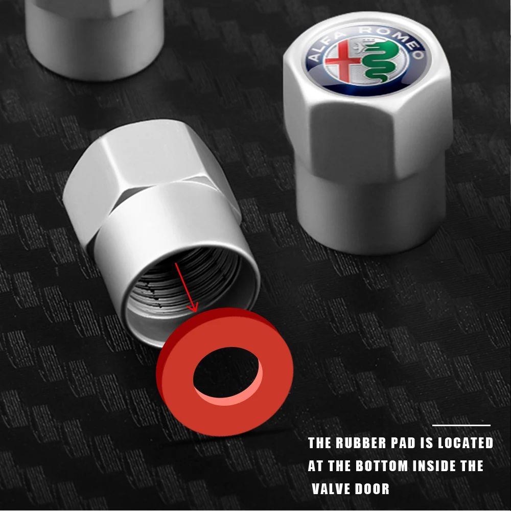 4Pcs Metal Car Wheel Tires Valve Stem Caps Badge Decoration For Alfa Romeo Giulietta 147 Giulia Spider GT MiTo Stelvio 159