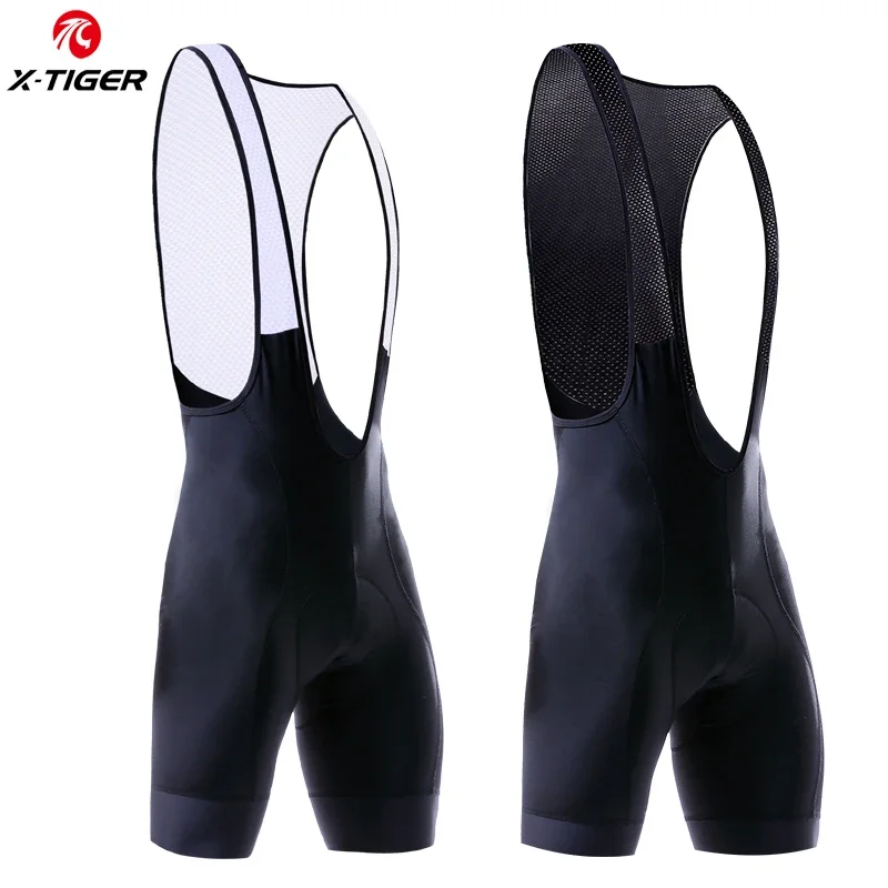 X-TIGER Whole Black Bicycle Bib Shorts Men Outdoor Wear Bike Cycling 5D Coolmax Gel Padded Riding Bib Shorts Cycling Bib Shorts