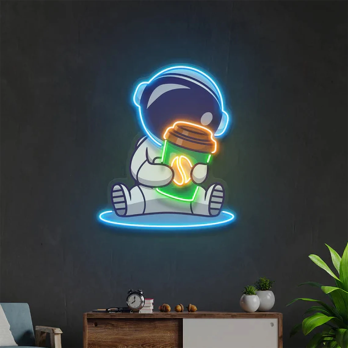 

Astronaut Neon Sign UV Printed Astronaut Coffee Artwork Neon Sign Coffee Bar Art Neon Home Wall Decor Gift