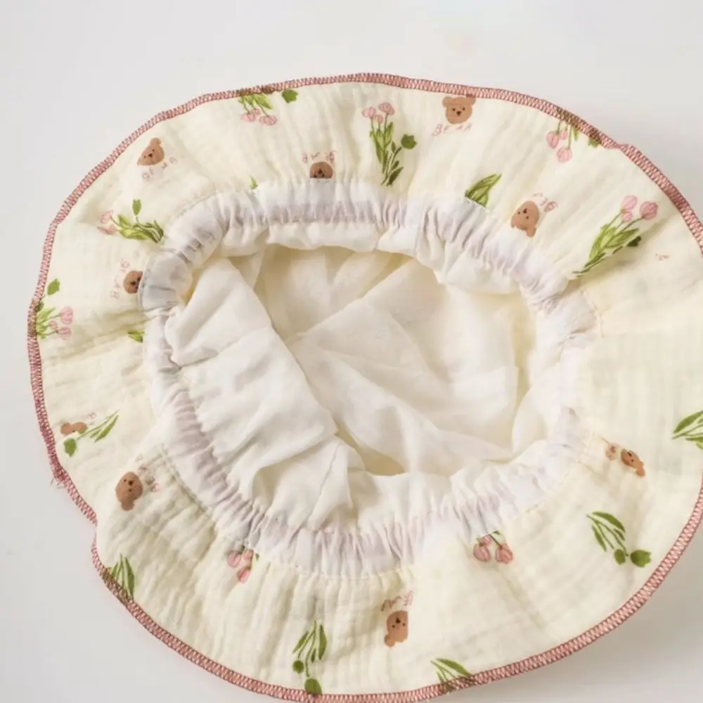 Vintage Schleife Rüschen Prinzessin Hut atmungsaktiv weiche Baumwolle Eimer Hut Sonnenschutz Sonnenschutz Kappe Jungen Mädchen