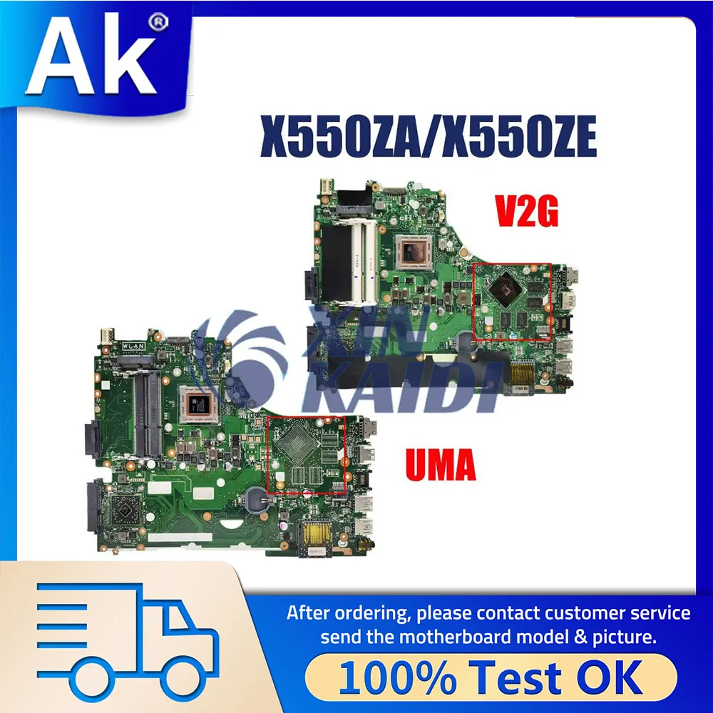 Laptop-Motherboard für Asus x550za x550ze x550z x750z k550z vm590z a555z x750dp Mainboard a8 a10 fx7600pf x7500p lvds edp