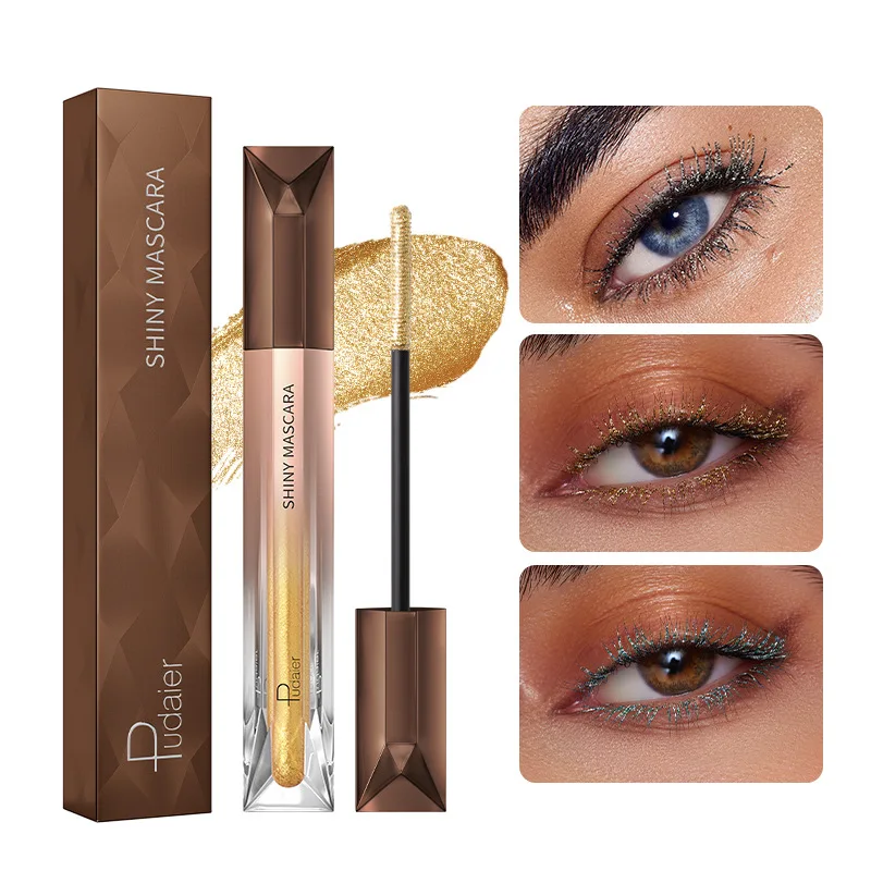 Pudaier Diamond-mascara Pearl Shimmer مكياج يدوم طويلاً دون مزج مكياج الماسكارا الملونة الأوروبية والأمريكية