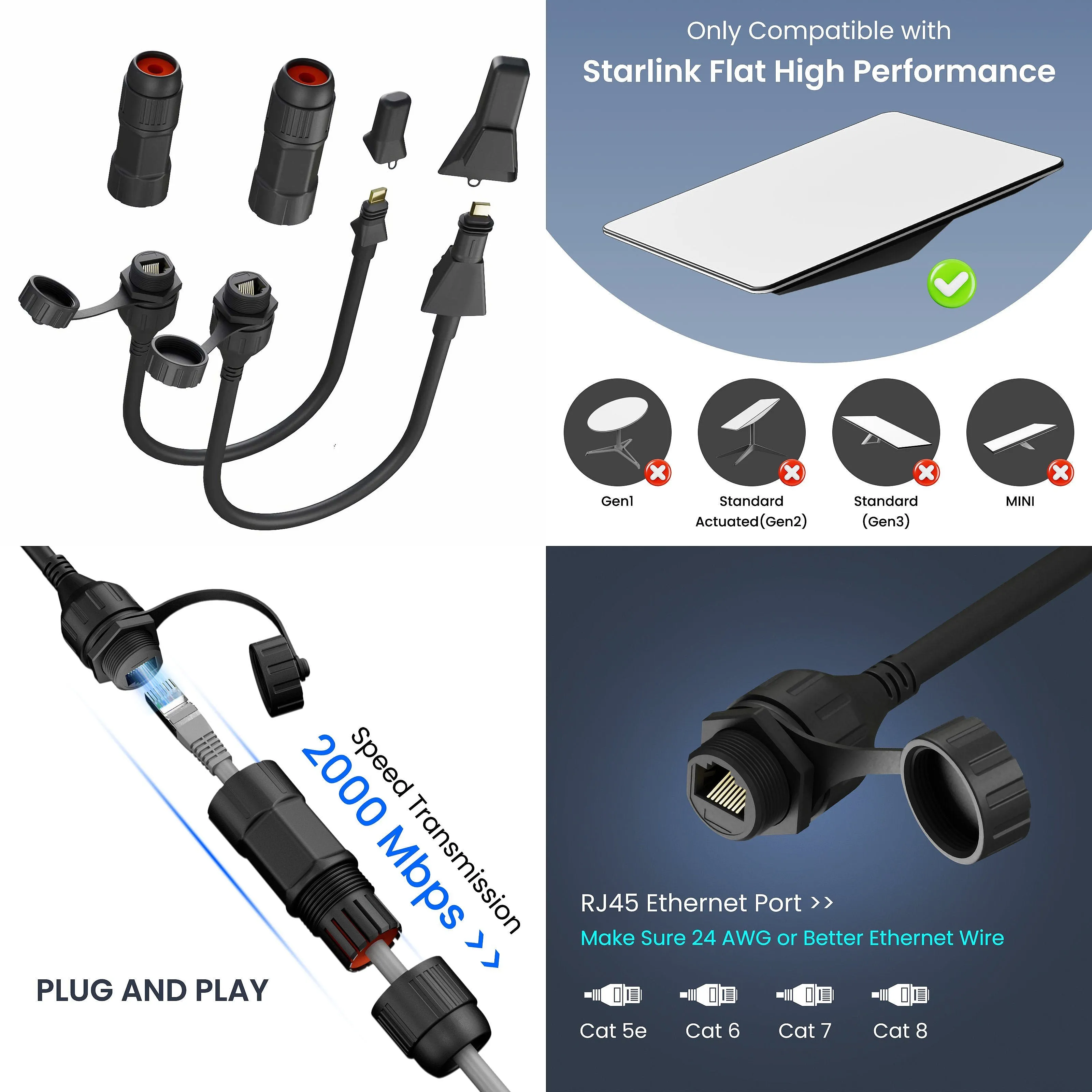 high-performance-ip67-waterproof-starlink-gen2-spx-to-rj45-adapter-kit-with-shielded-cable-accessory
