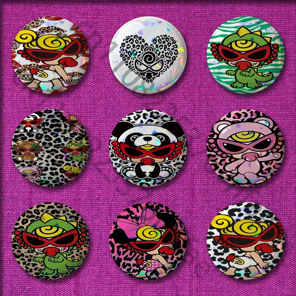 

Leopard Print H-Hysteric M-Mini Badges 32mm 25mm 44mm 75mm 58mm Round Pin Brooch Hat Cap Souvenir Cosplay Gift Decorations