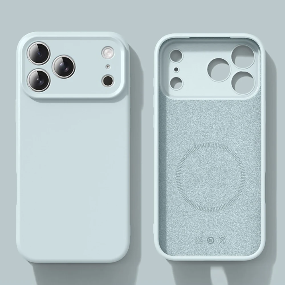 جديد السائل المغناطيسي سيليكون جراب هاتف آيفون 17 16 15 14 13 12 برو ماكس 16 زائد 17 برو 17 الهواء ل Magsafe لينة غطاء الوفير