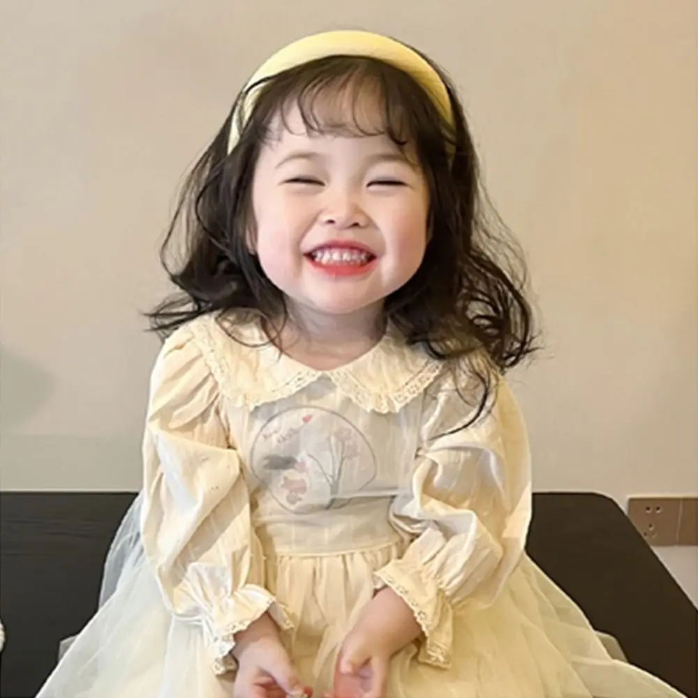 

Trendy Cartoon Girl Gift Acrylic Cute Solid Color Cloth Children Hair Hoop Korean Style Headband Kids Headdress Girl Hair Band